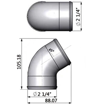 SPA TURBO 2.25” tight radius 45° elbow intake pipe - Image 3