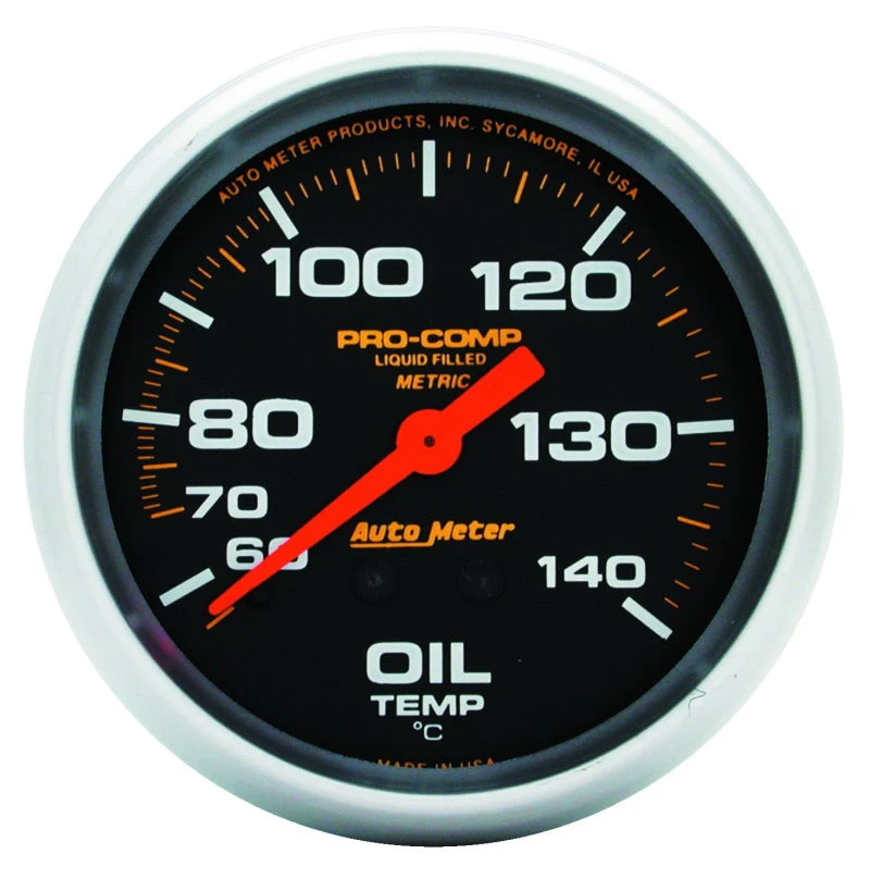 2-5/8" OIL TEMPERATURE, 140-280 °F, 6 FT., MECHANICAL, LIQUID FILLED, PRO-COMP