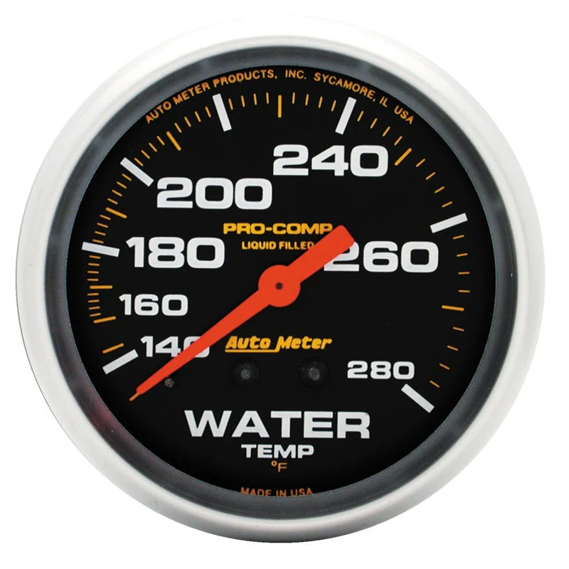 2-5/8" WATER TEMPERATURE, 140-280 °F, 6 FT., MECHANICAL, LIQUID FILLED, PRO-COMP