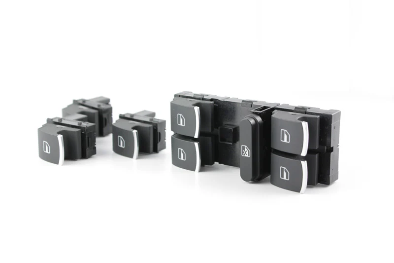 4-Door Brushed Aluminum Window Switch Set - Image 2