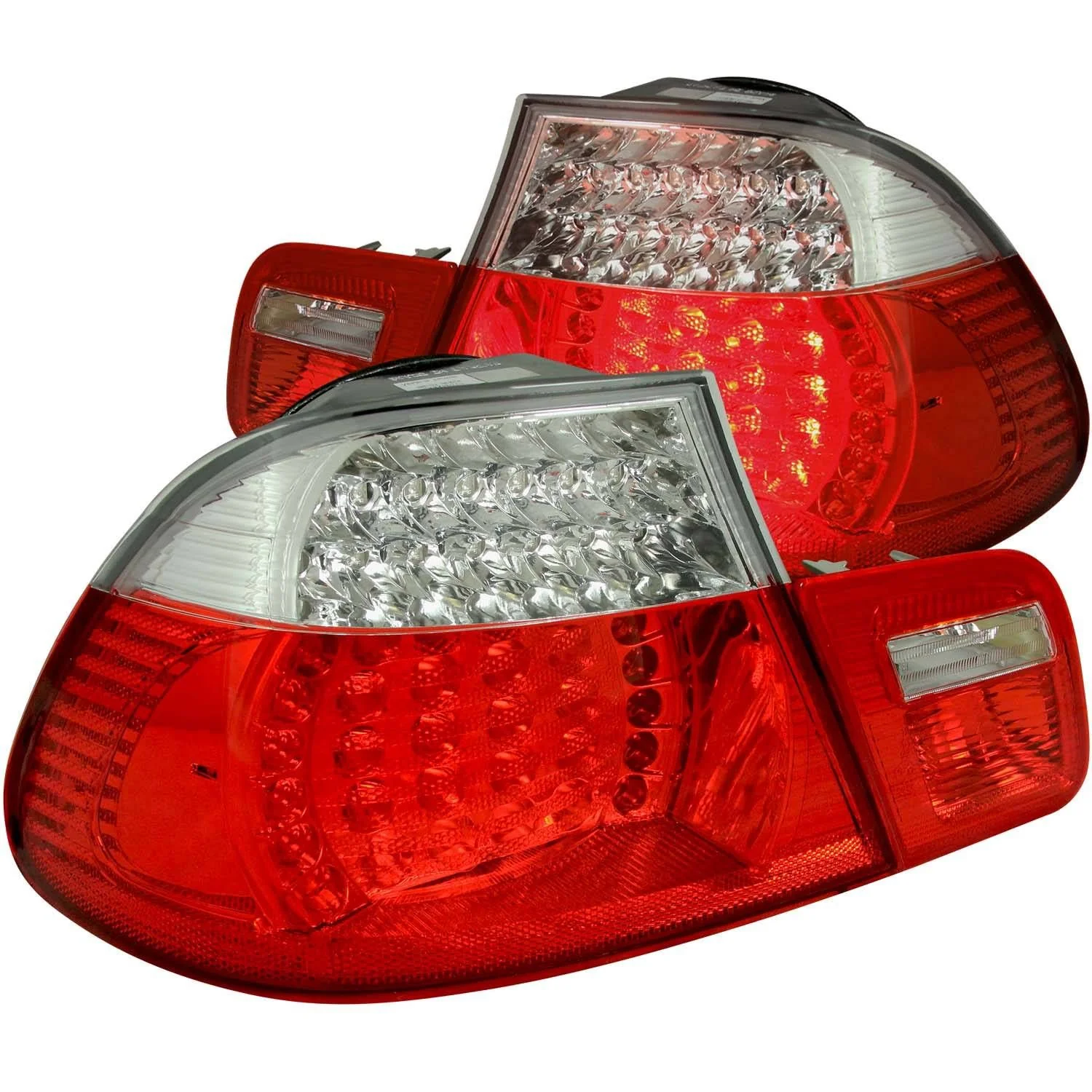 ANZO BMW E46 3-Series 2-Door LED Taillights Red/Clear