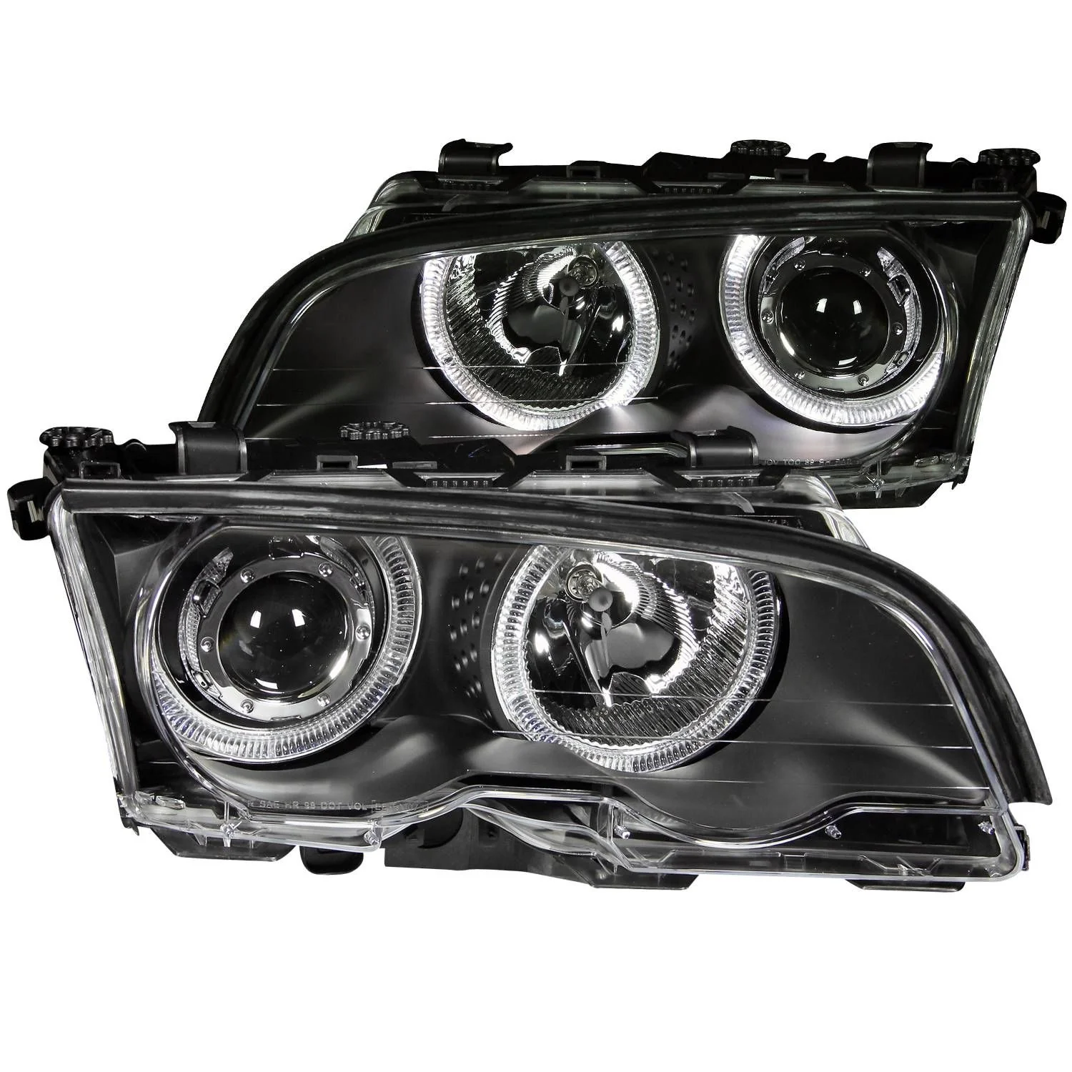 ANZO BMW E46 3-Series 4-Door Projector Headlights w/ LED Halo