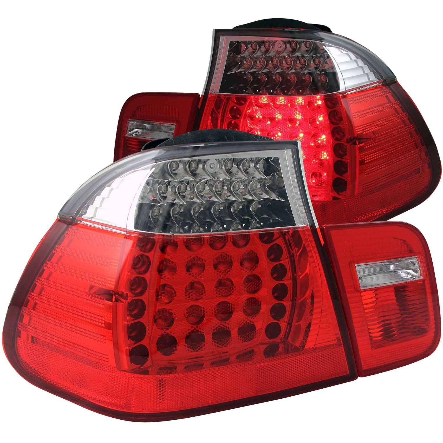 ANZO BMW E46 3-Series (02-05) 4-Door LED Taillights Red/Clear