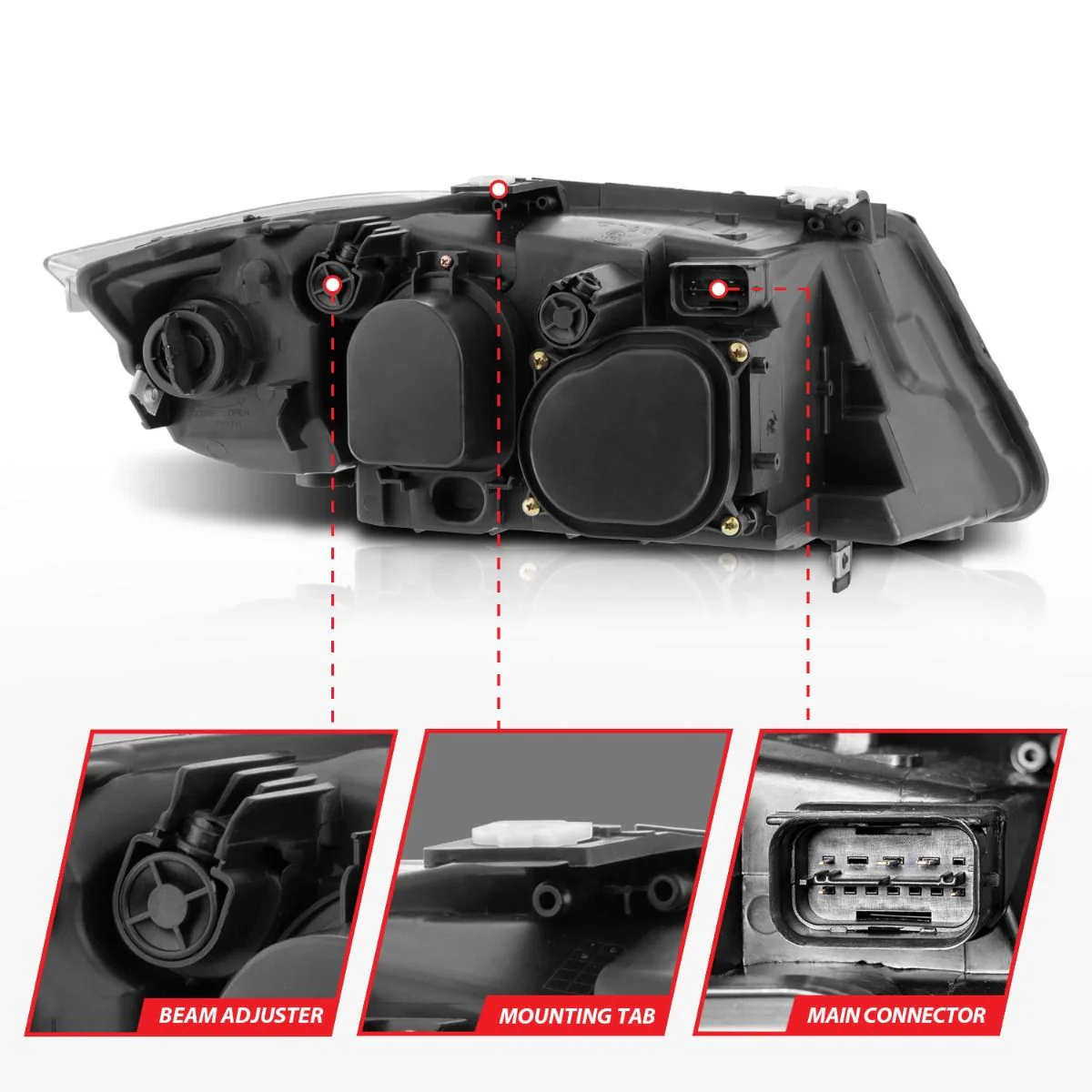 ANZO BMW E90 3-Series Projector Headlights w/ LED Halo - Image 5