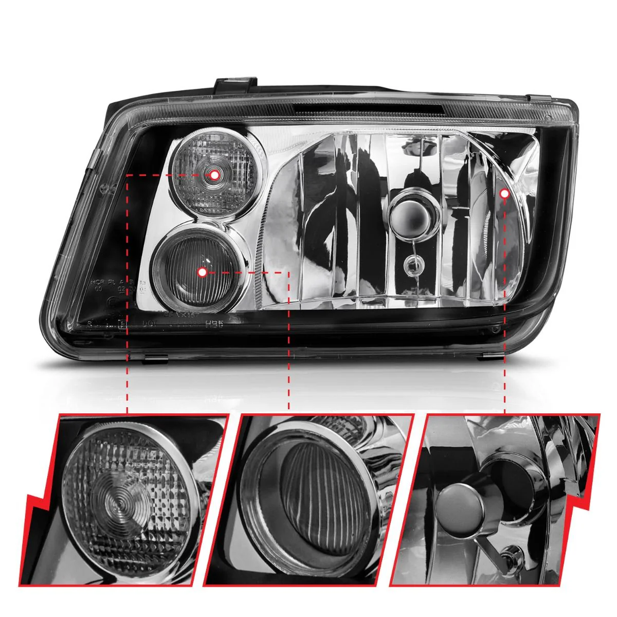 ANZO VW MK4 Jetta Crystal Headlights w/ Fog Lights