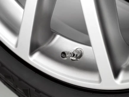 Audi Carbon Fiber Valve Stem Caps with Audi Rings Logo - Image 2