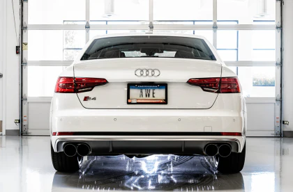 AWE SwitchPath™ Exhaust (Non-Resonated) for Audi B9 S4 - Diamond Black Tips - Image 2