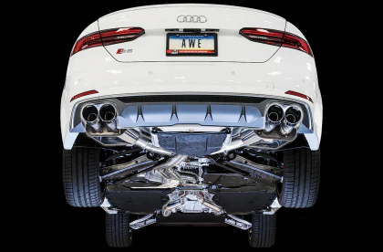 AWE SwitchPath™ Exhaust (Non-Resonated) for Audi B9 S5 Coupe - Chrome Silver Tips - Image 3