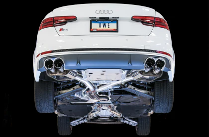 AWE SwitchPath™ Exhaust (Non-Resonated) for Audi B9 S4 - Chrome Silver Tips - Image 3