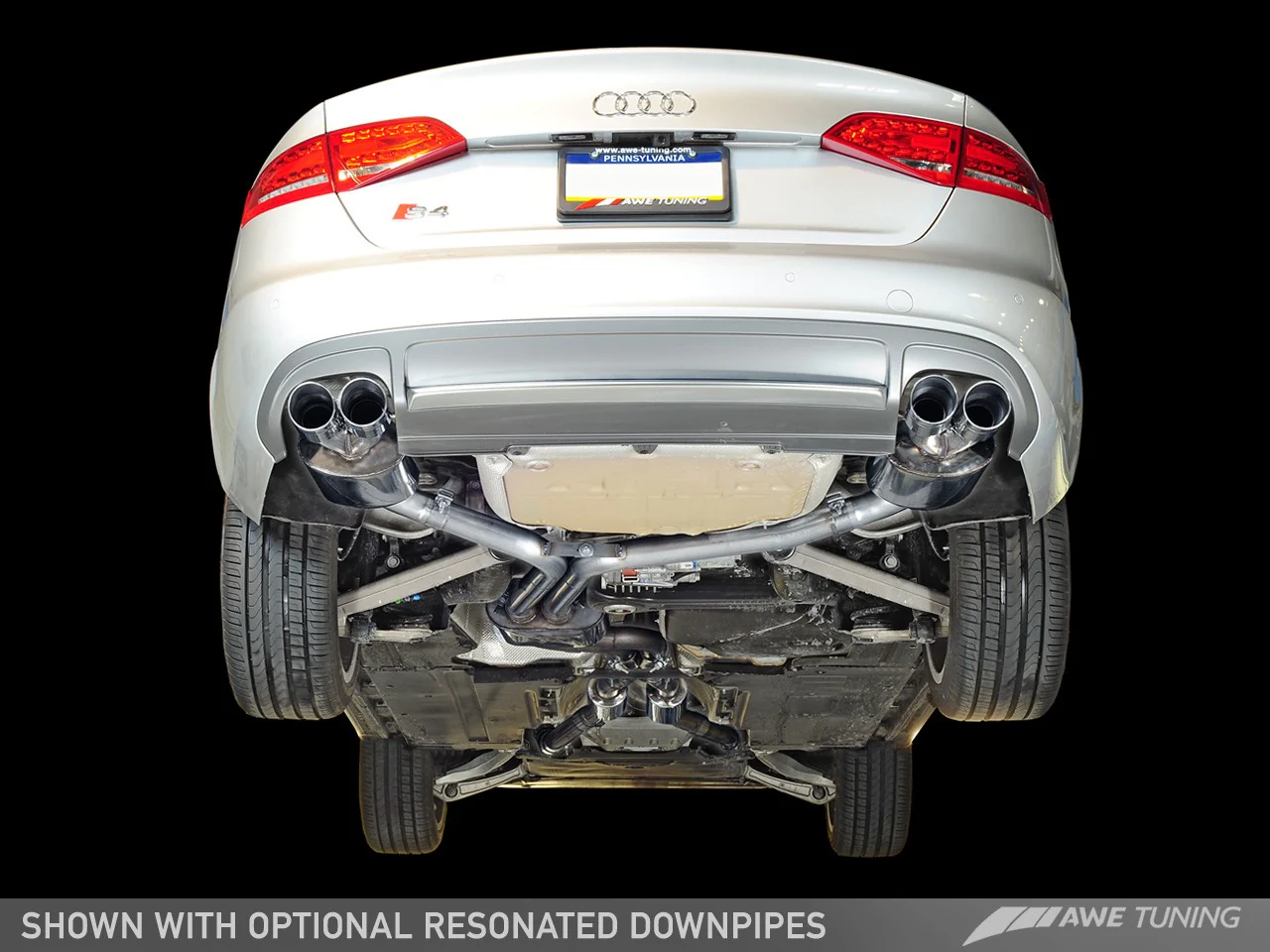 AWE Touring Edition Exhaust for Audi B8.5 S4 3.0T - Diamond Black Tips (102mm) - Image 3