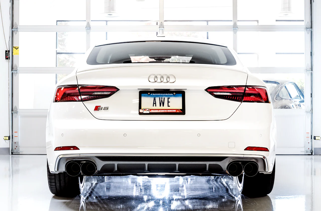 AWE Touring Edition Exhaust for Audi B9 S4 - Diamond Black 102mm Tips - Image 3
