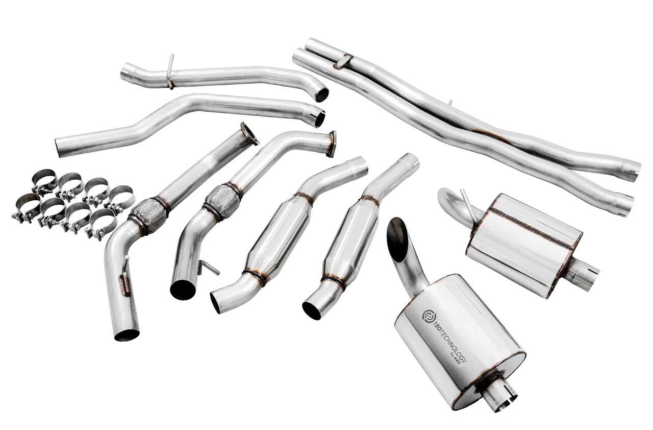 AWE Touring Edition Exhaust for Audi B9 SQ5 - Resonated - No Tips (Turn Downs) - Image 2