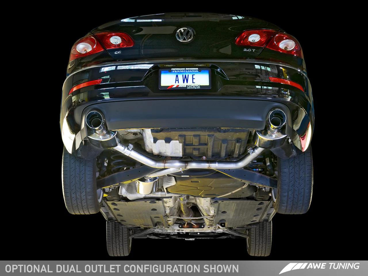 AWE Touring Edition Exhaust for VW CC 2.0T - Dual Outlet - Chrome Silver Tips - Image 8