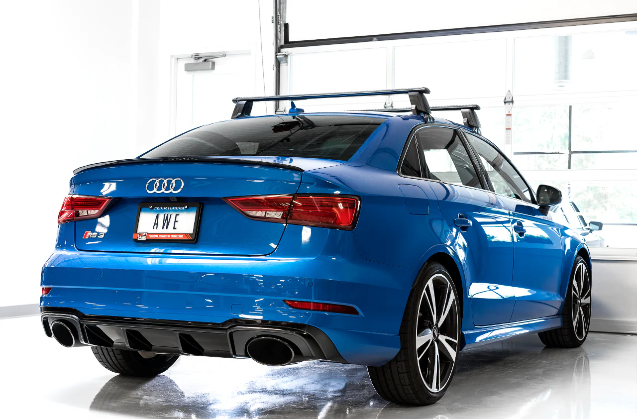 AWE Track Edition Exhaust for Audi 8V RS 3 - Diamond Black RS-style Tips - Image 2