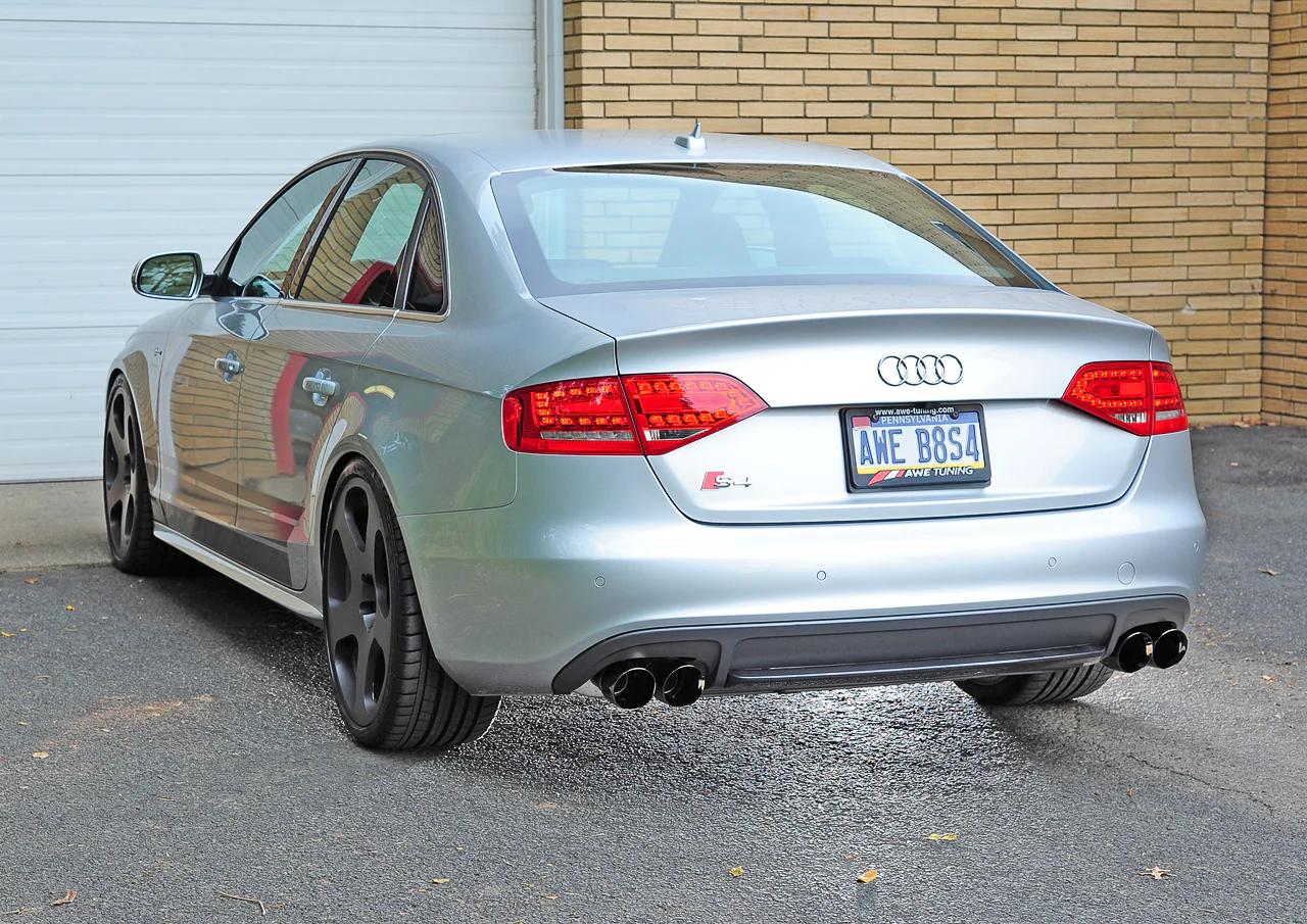 AWE Track Edition Exhaust for Audi B8 S4 3.0T - Chrome Silver Tips (90mm) - Image 2