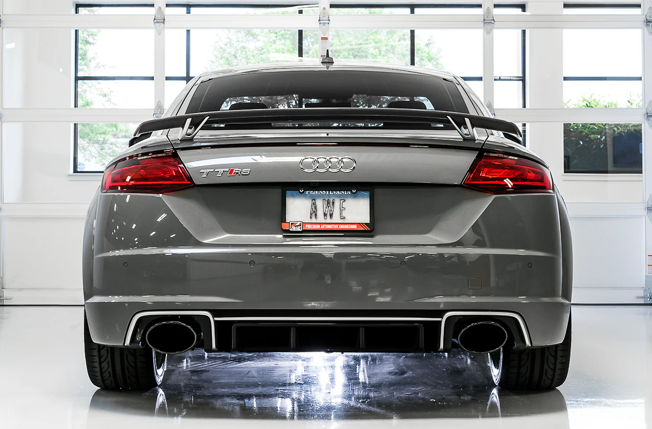 AWE Track Edition Exhaust for Audi MK3 TT RS - Diamond Black RS-style Tips - Image 2