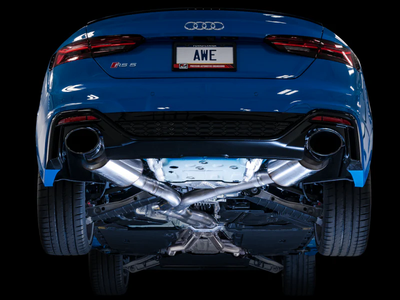 AWE Tuning Audi B9.5 RS5 Sportback Non-Resonated Touring Edition Exhaust - RS-Style Diamond Blk Tips - Image 4