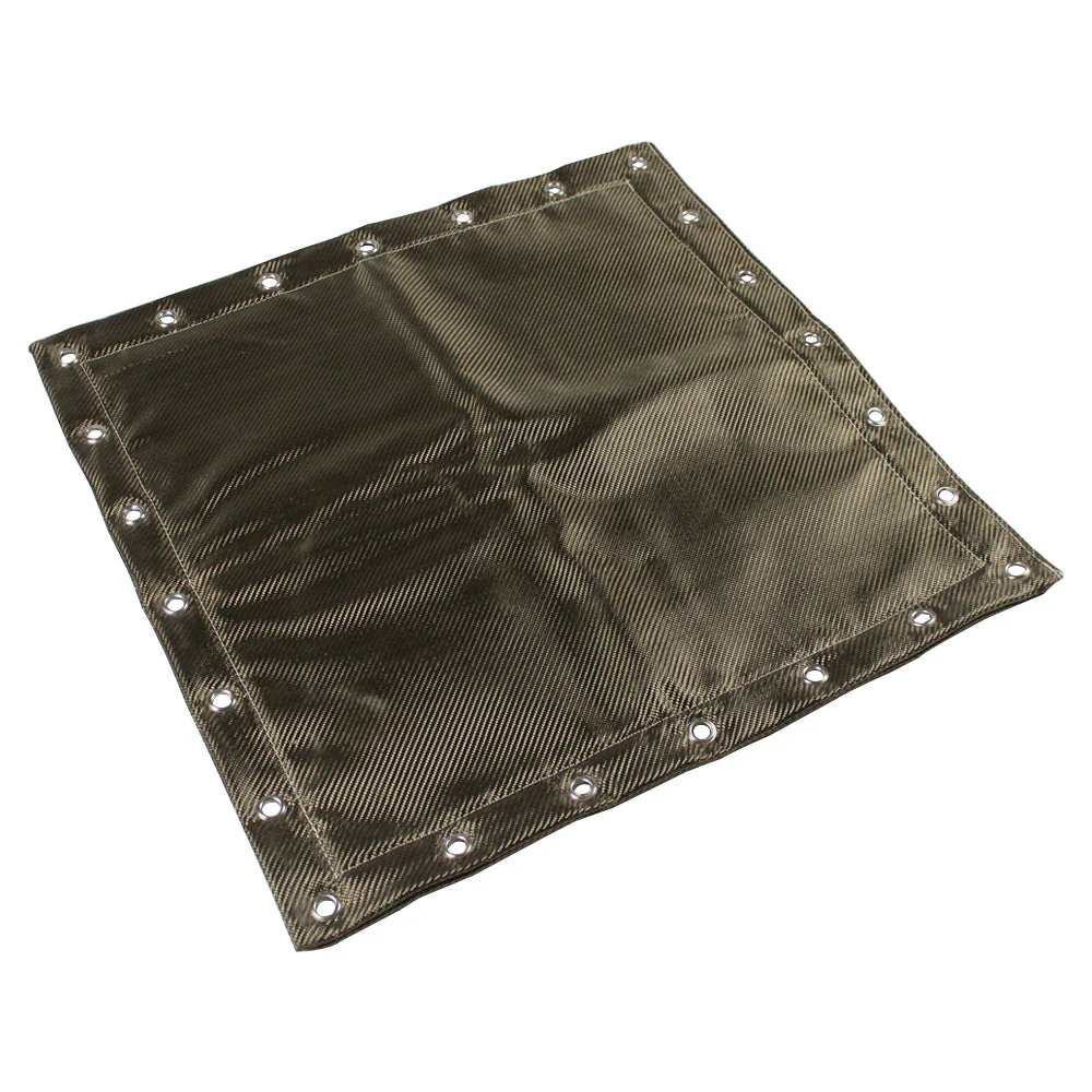SPA TURBO Basalt Fiber Heat Protection Shield - Titanium Color - With eyelets for fixing - 23.85" x 23.85"