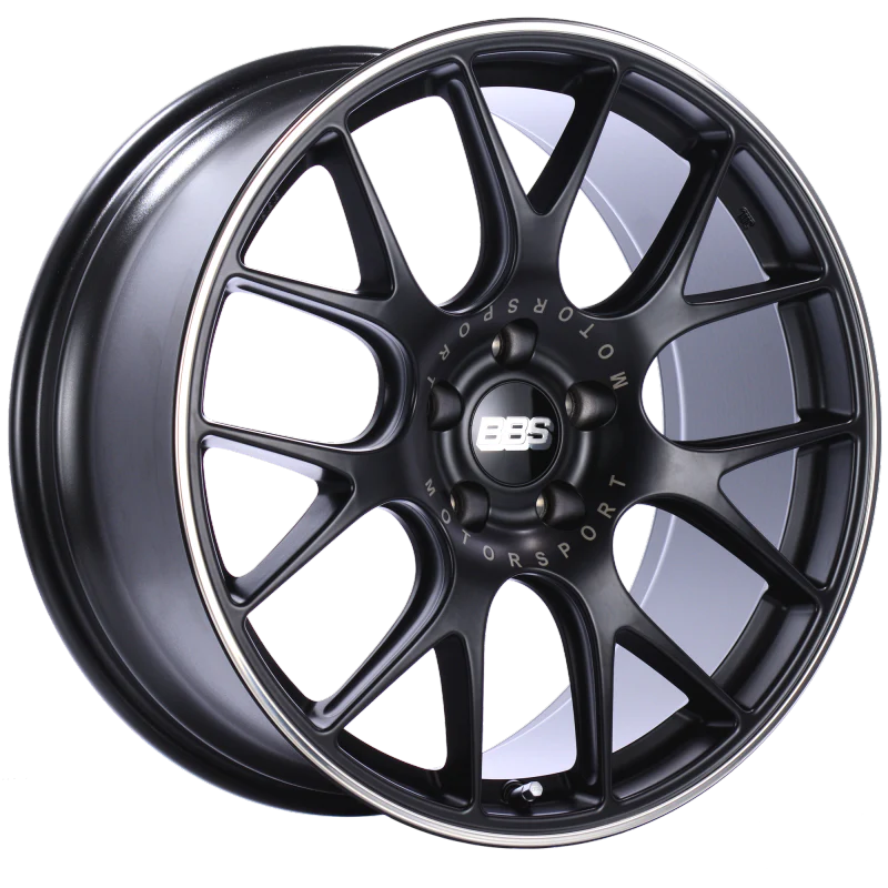 BBS CH-R 20x9 5x112 ET25 Satin Black Polished Rim Protector Wheel -82mm PFS/Clip Required
