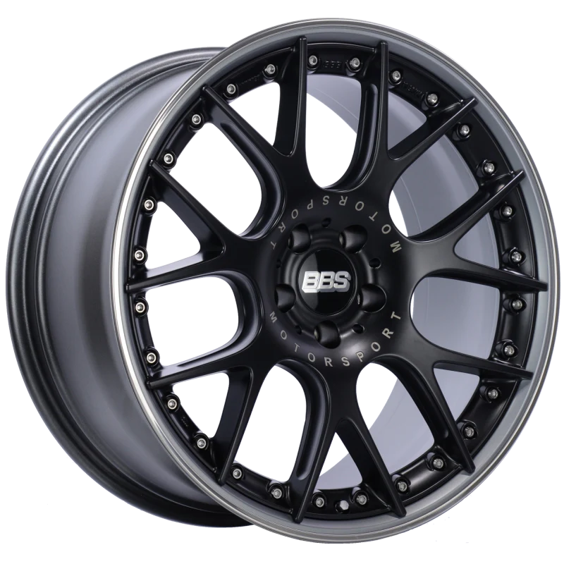 BBS CH-RII 20x9 5x120 ET25 Satin Black Center Platinum Lip SS Rim Prot Wheel -82mm PFS/Clip Req