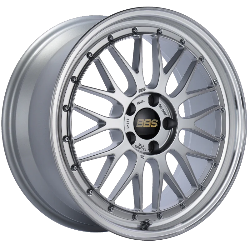 BBS LM 19x8.5 5x112 ET48 Diamond Silver Center Diamond Cut Lip Wheel -82mm PFS/Clip Required