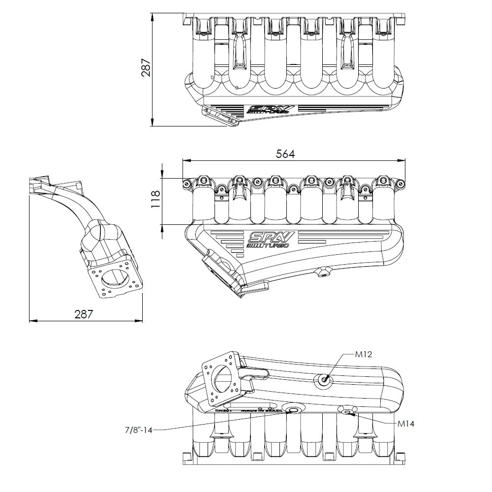 SPA TURBO BMW E36 325 328 M3 (M50/M52) CAST ALUMINUM INTAKE MANIFOLD OEM THROTTLE - BLACK - PRE SALE - Image 9