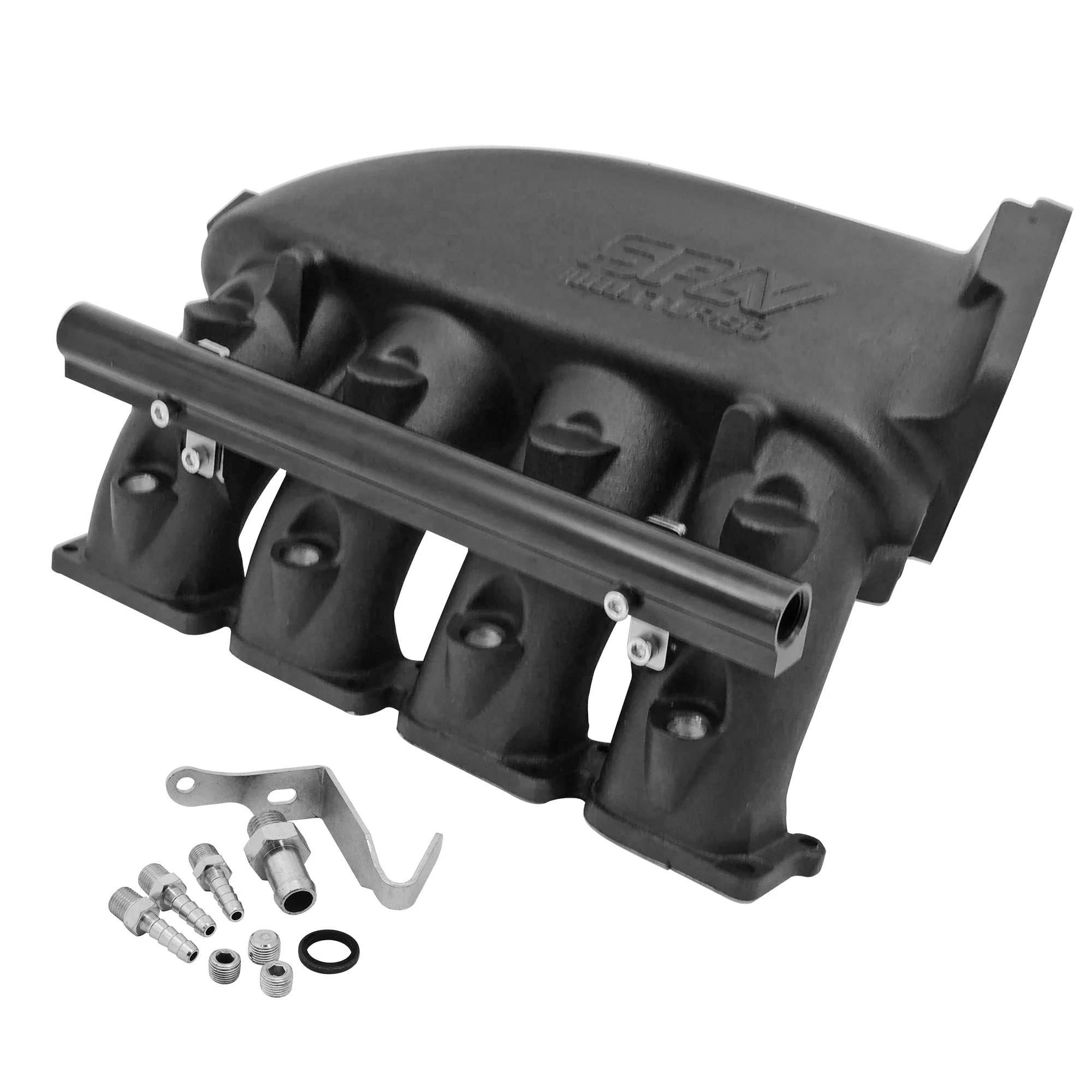 SPA TURBO CAST ALUMINUM INTAKE MANIFOLD FOR TRANSVERSE VW/AUDI 1.8T WITH 4 INJECTORS FUEL RAIL KIT (RIGHT SIDE OEM THROTTLE) - BLACK + 252 / 260 HIGH PERFORMANCE CAMSHAFT SET FOR VW/AUDI 1.8L 20V - Image 16