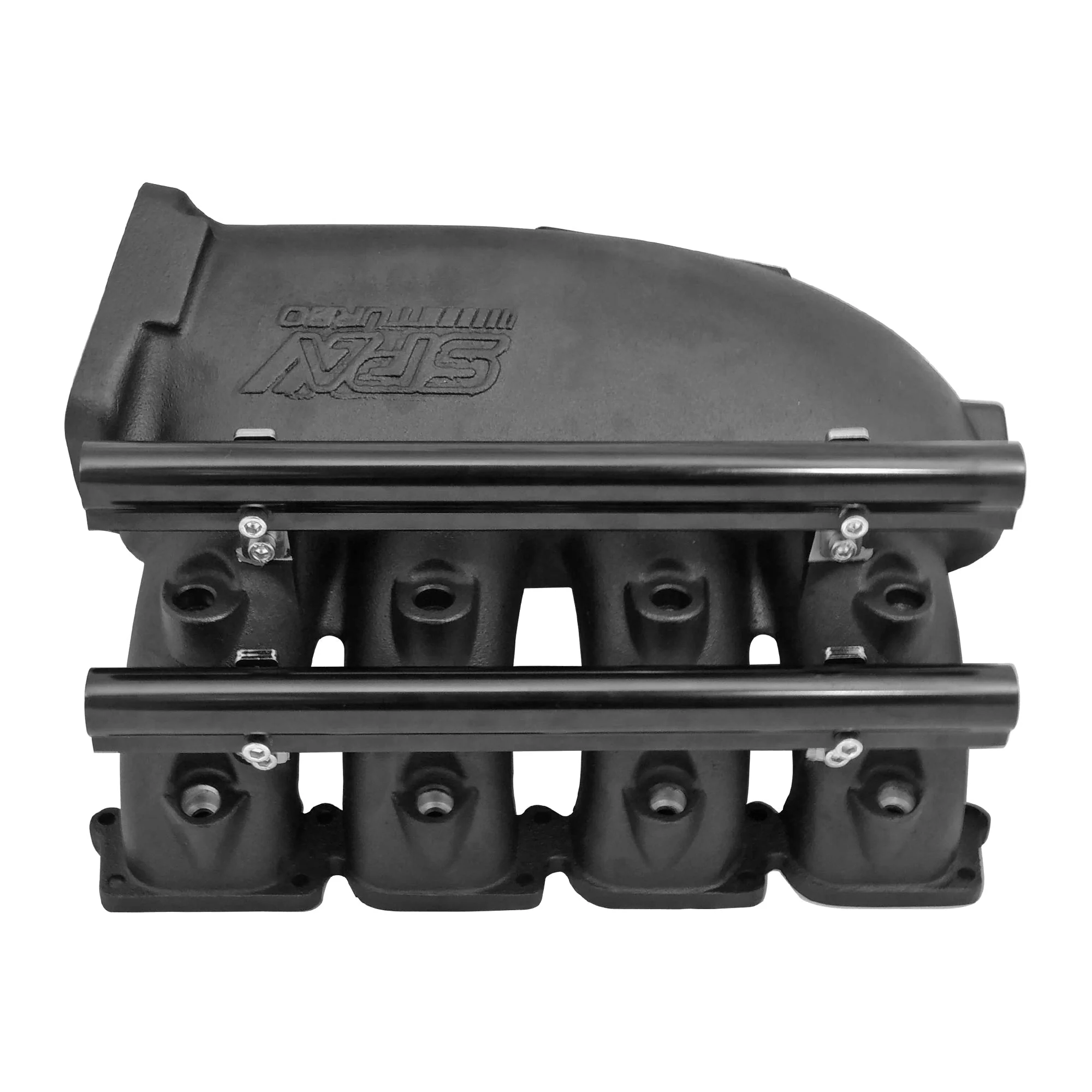 SPA TURBO Cast Aluminum Intake Manifold for transverse VW/AUDI 1.8T with 8 injectors Fuel Rail Kit (left side OEM throttle) -  Black - Image 2