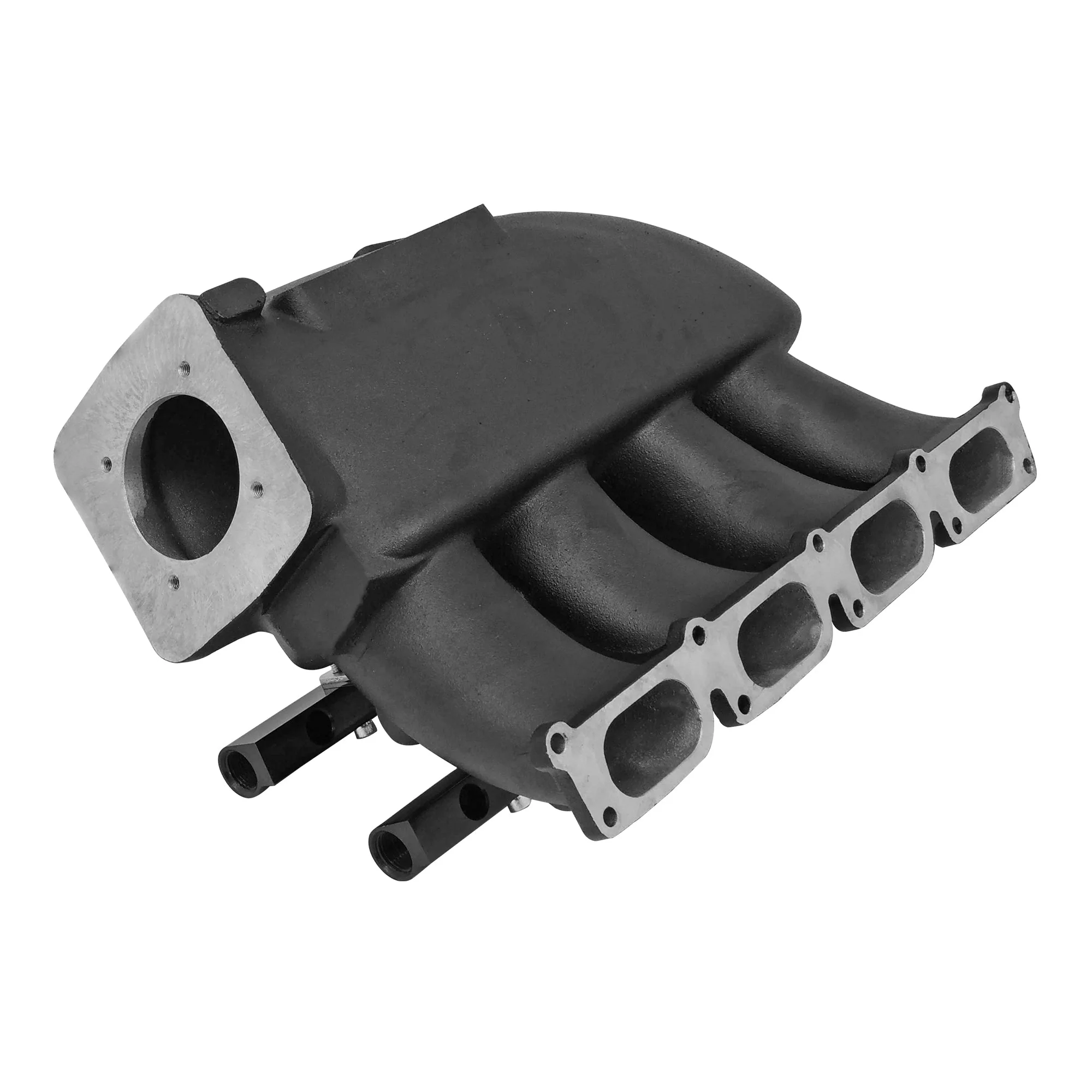 SPA TURBO Cast Aluminum Intake Manifold for transverse VW/AUDI 1.8T with 8 injectors Fuel Rail Kit (right side OEM throttle) - Black - Image 3