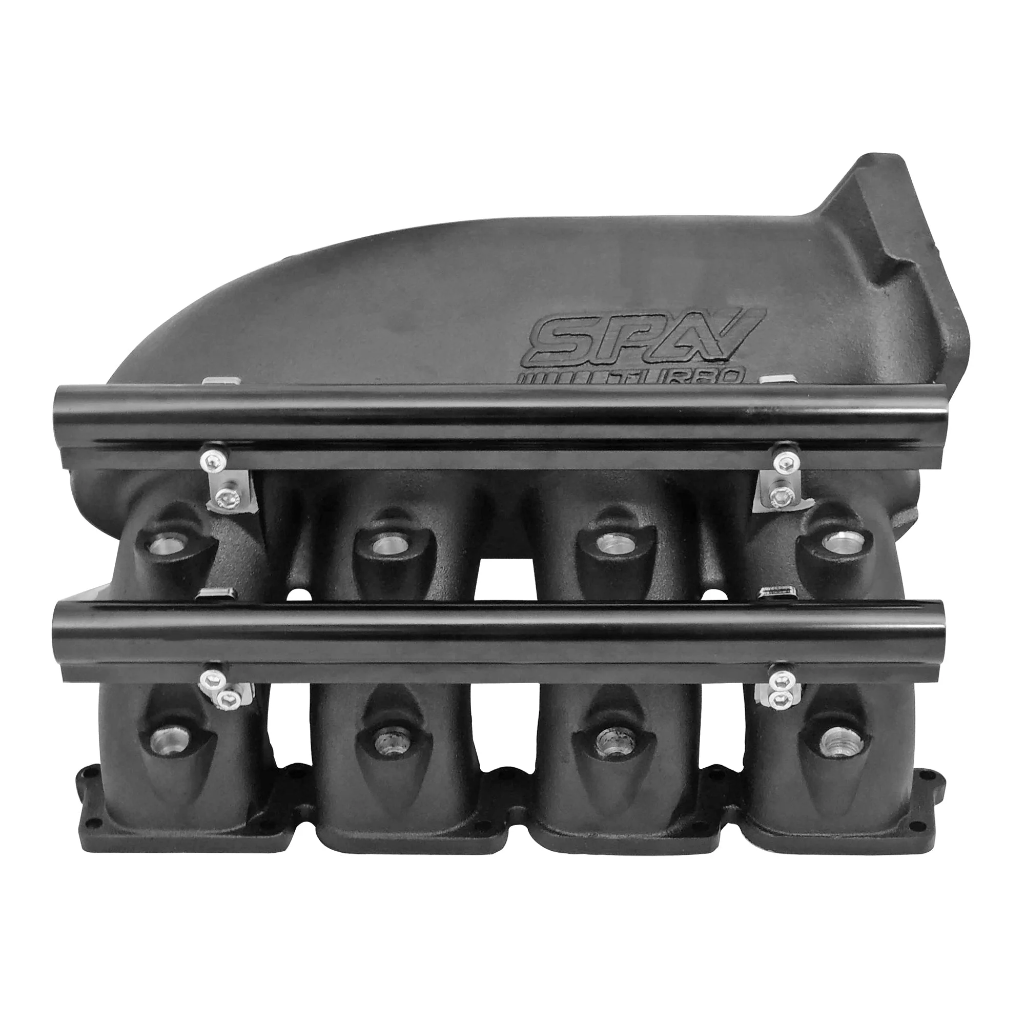 SPA TURBO Cast Aluminum Intake Manifold for transverse VW/AUDI 1.8T with 8 injectors Fuel Rail Kit (right side without throttle bolt holes) - Black - Image 2