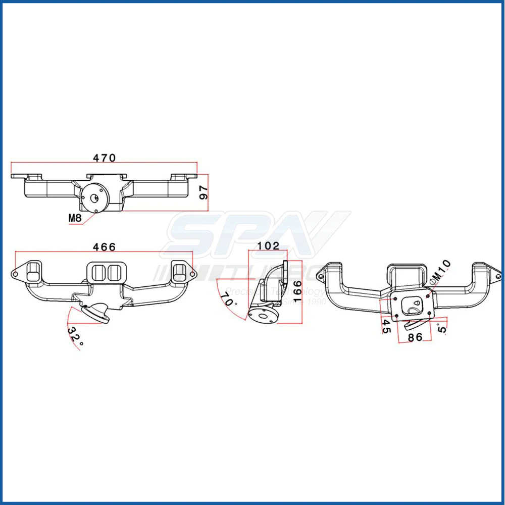 SPA TURBO Chevy II 153 CID Vortec 3.0L T3 Turbo Exhaust Manifold - Image 5