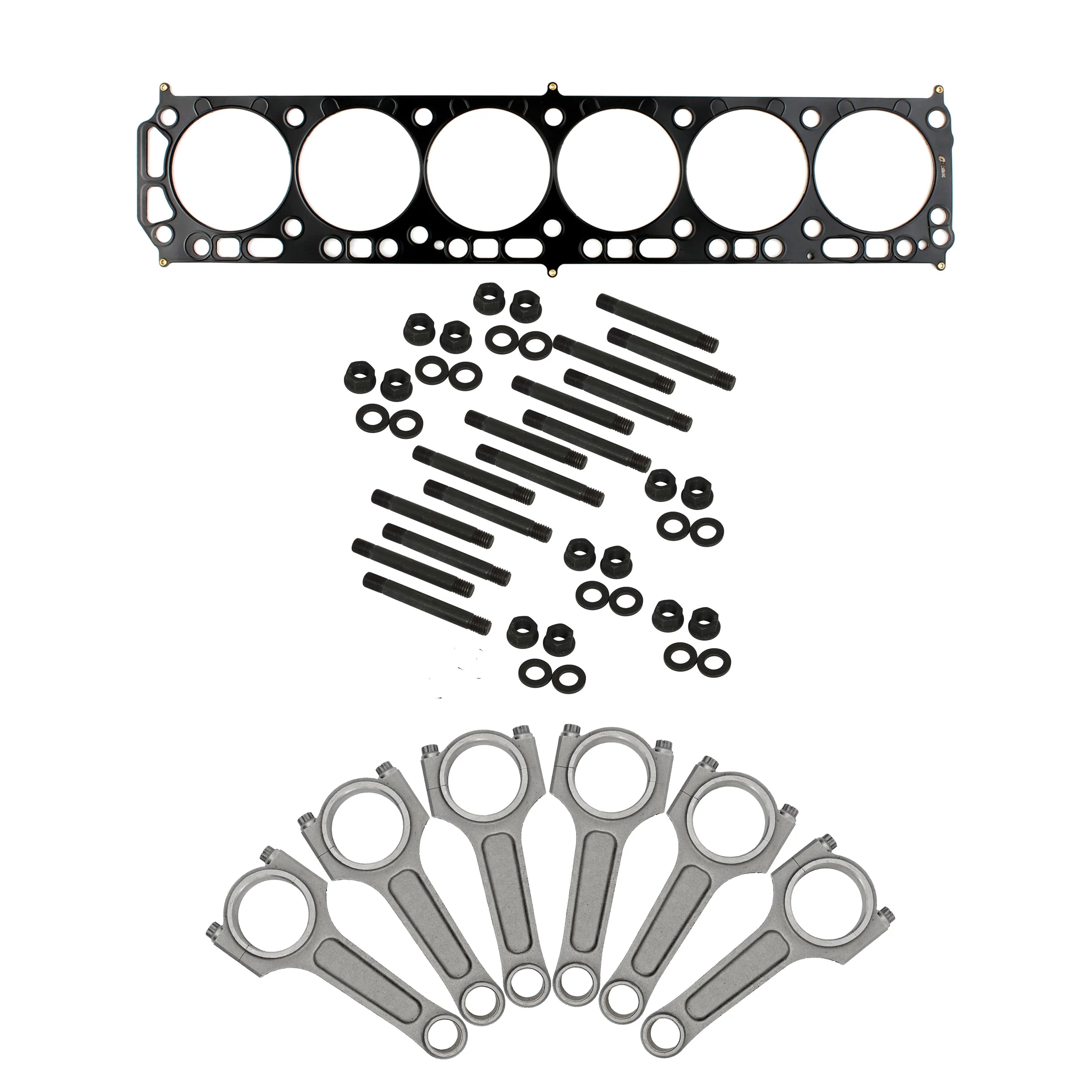 SPA TURBO COMETIC Chevy II 250 / 292 inline 6 L6 .040" MLS Cylinder Head Gasket, 4.125" Bore + Stud Set + Connecting rod set