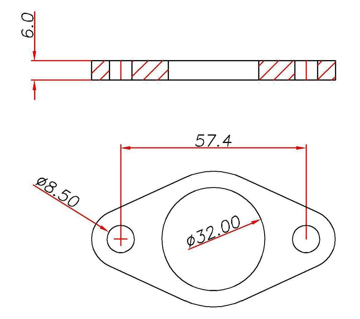 SPA TURBO E36 TMB01 turbo manifold Wastegate port flange - Image 3