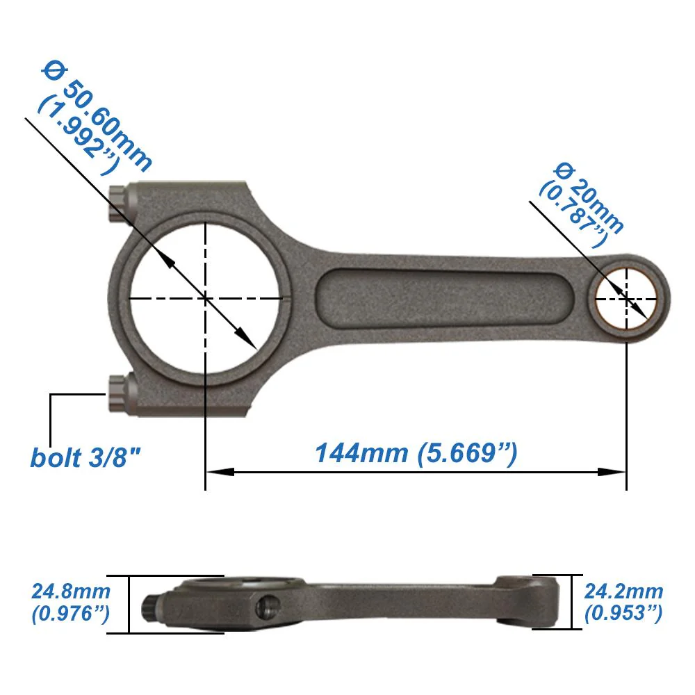 SPA TURBO Forged piston and Connecting rod kit + 118mm head stud + MLS decompression Head Gasket 2.5mm for VW 1.8 8V (83,75mm) 1000hp - Image 4