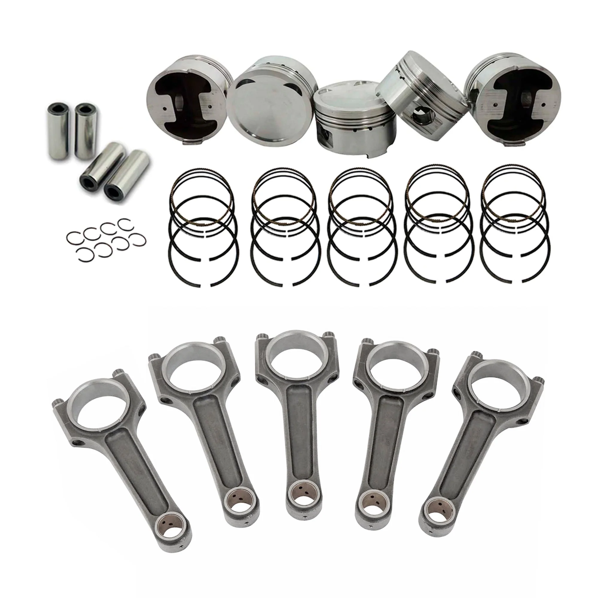 SPA TURBO Forged piston and rings set 83.5mm VW 2.5L Jetta MK5 07k + VW 144mm x 20mm Super A connecting rod set 3/8" bolt (1000hp)