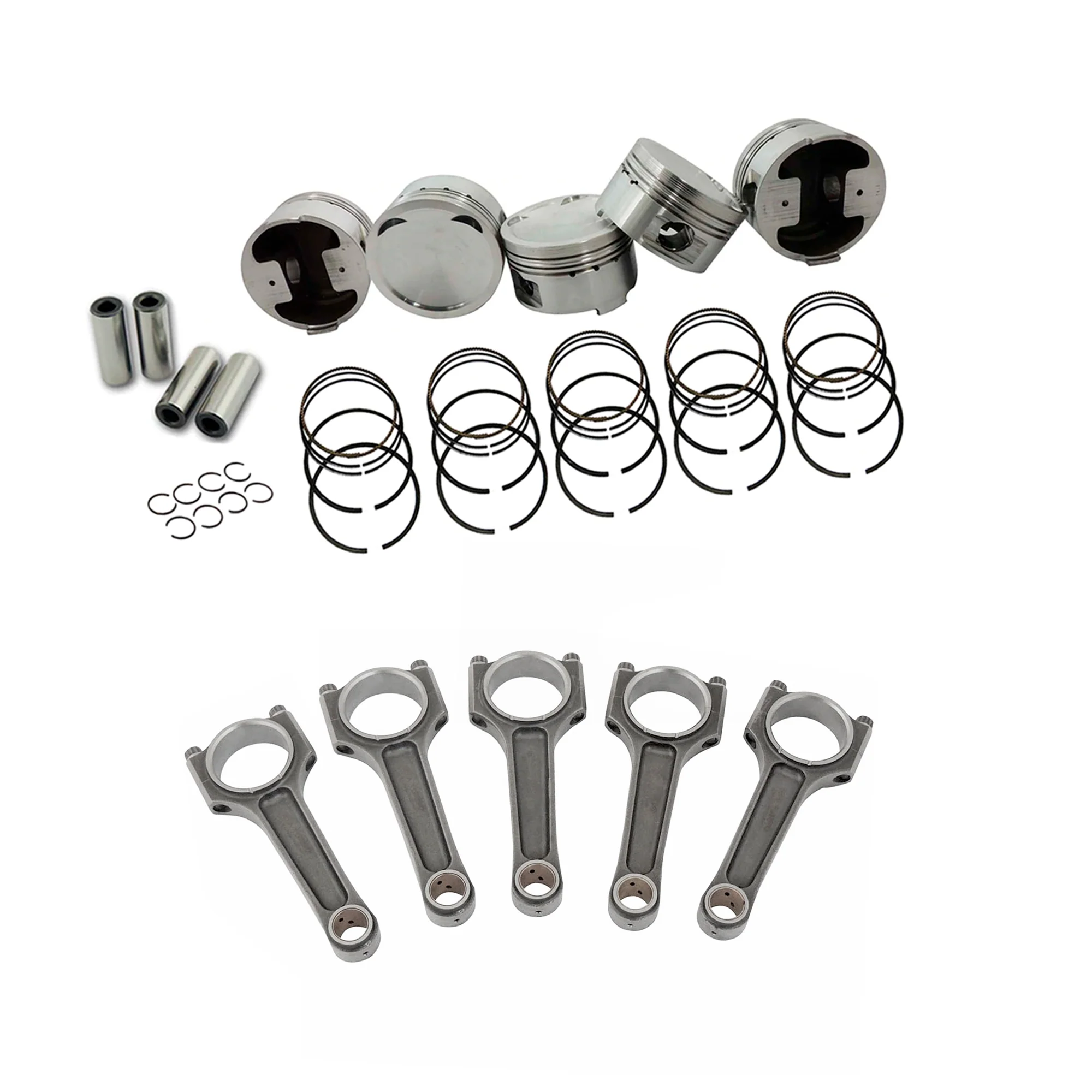 SPA TURBO Forged piston and rings set 83mm VW 2.5L Jetta MK5 07k + VW 144mm x 20mm Super A connecting rod set 3/8" bolt (1000hp)