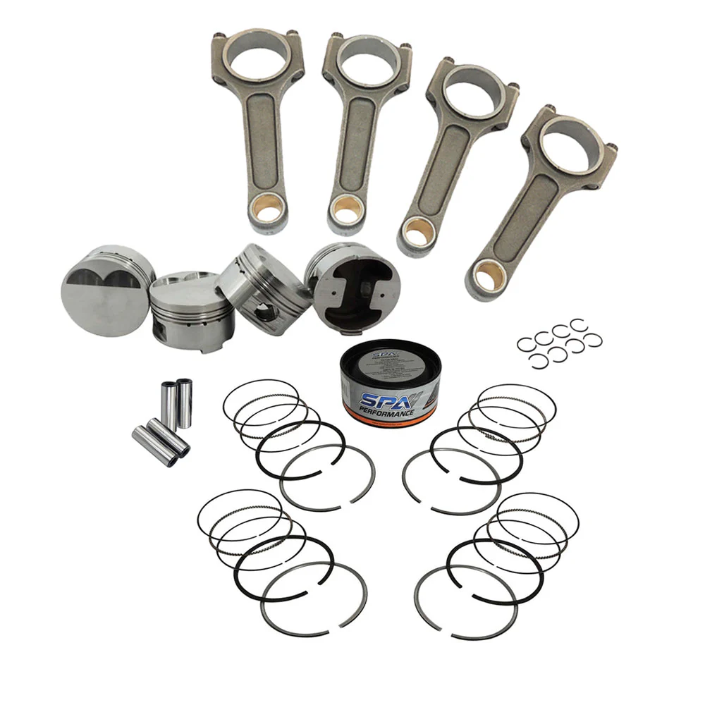 Forged piston and rings set 83mm VW 9A 2.0L 16V + VW 144mm x 20mm High Performance Connecting Rod Set 7/16" bolt (1100hp)
