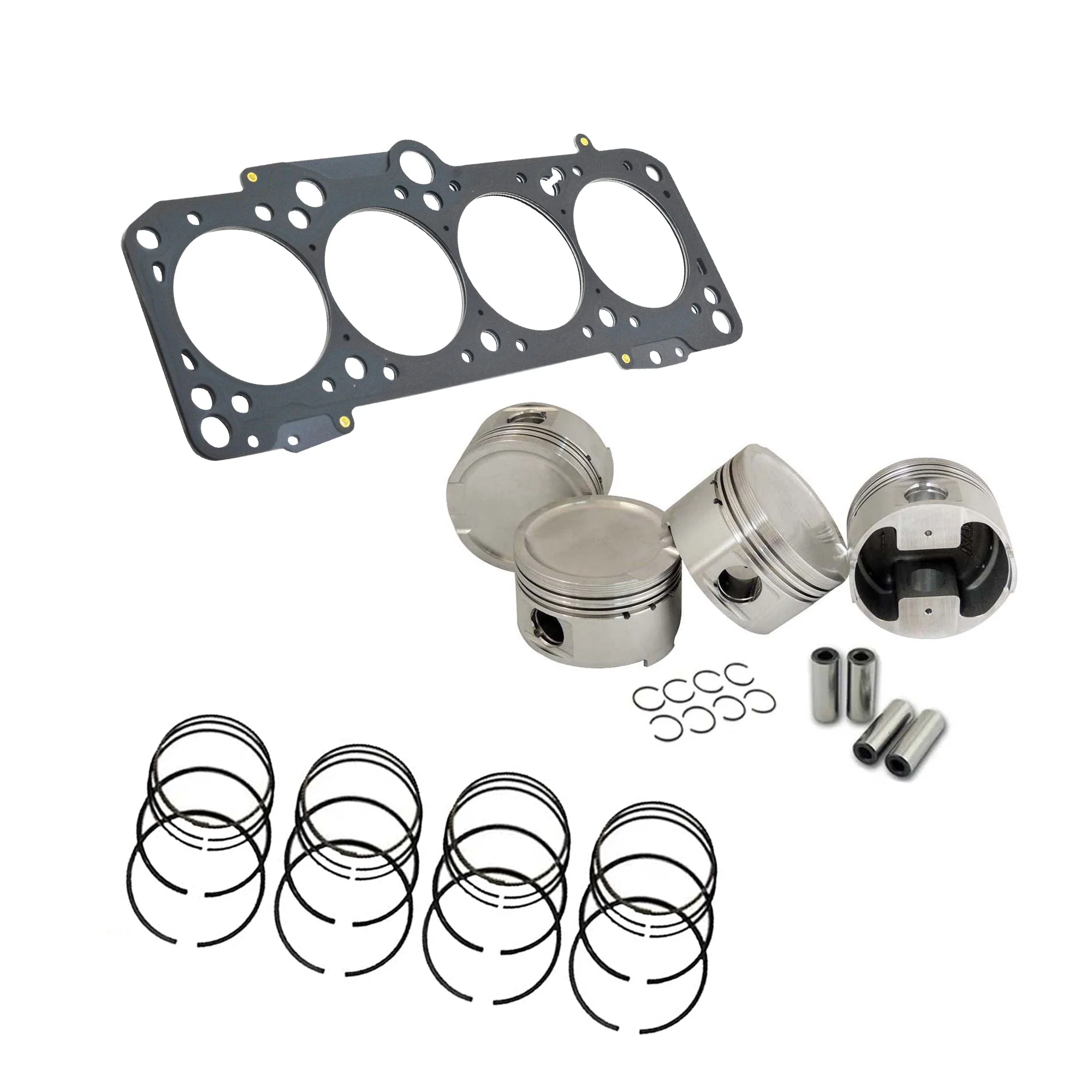 SPA TURBO Forged piston set 83.5mm 2.0L 20V VW/AUDI + Decompression Head Gasket Spacer - 1.5mm
