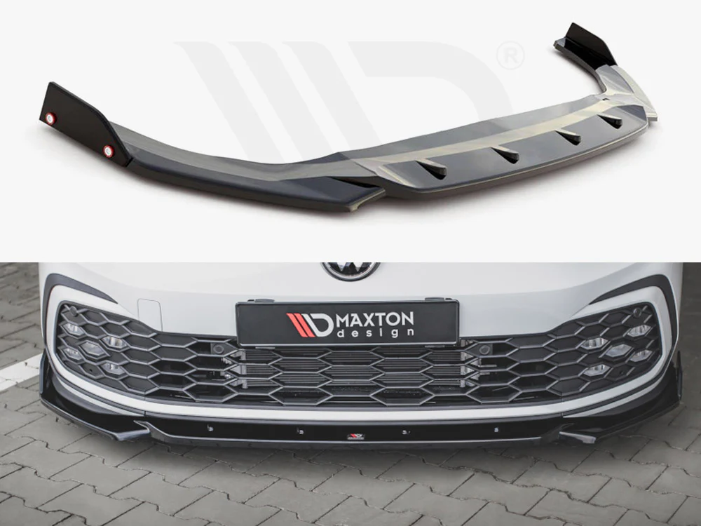 FRONT SPLITTER (+FLAPS) V2 VW GOLF 8 GTI / R-LINE (2020-) - Image 2