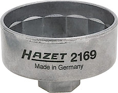 Hazet Engine Oil Filter Wrench (74.4mm, 14-Point - 3/8" or 27mm Drive)