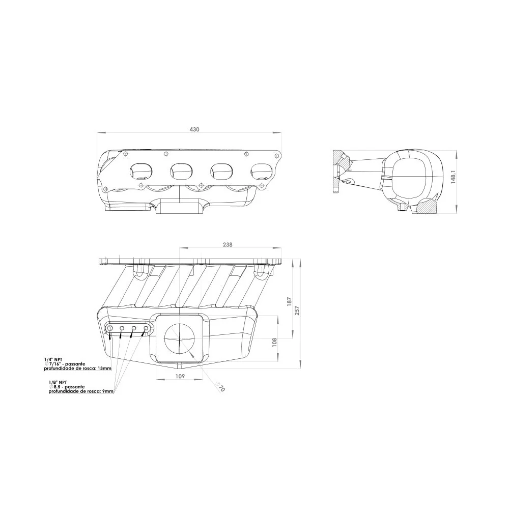 SPA TURBO Intake manifold for 8th gen Honda Civic SI (K20 engine) - 4 injectors - Mustang throttle - Image 13