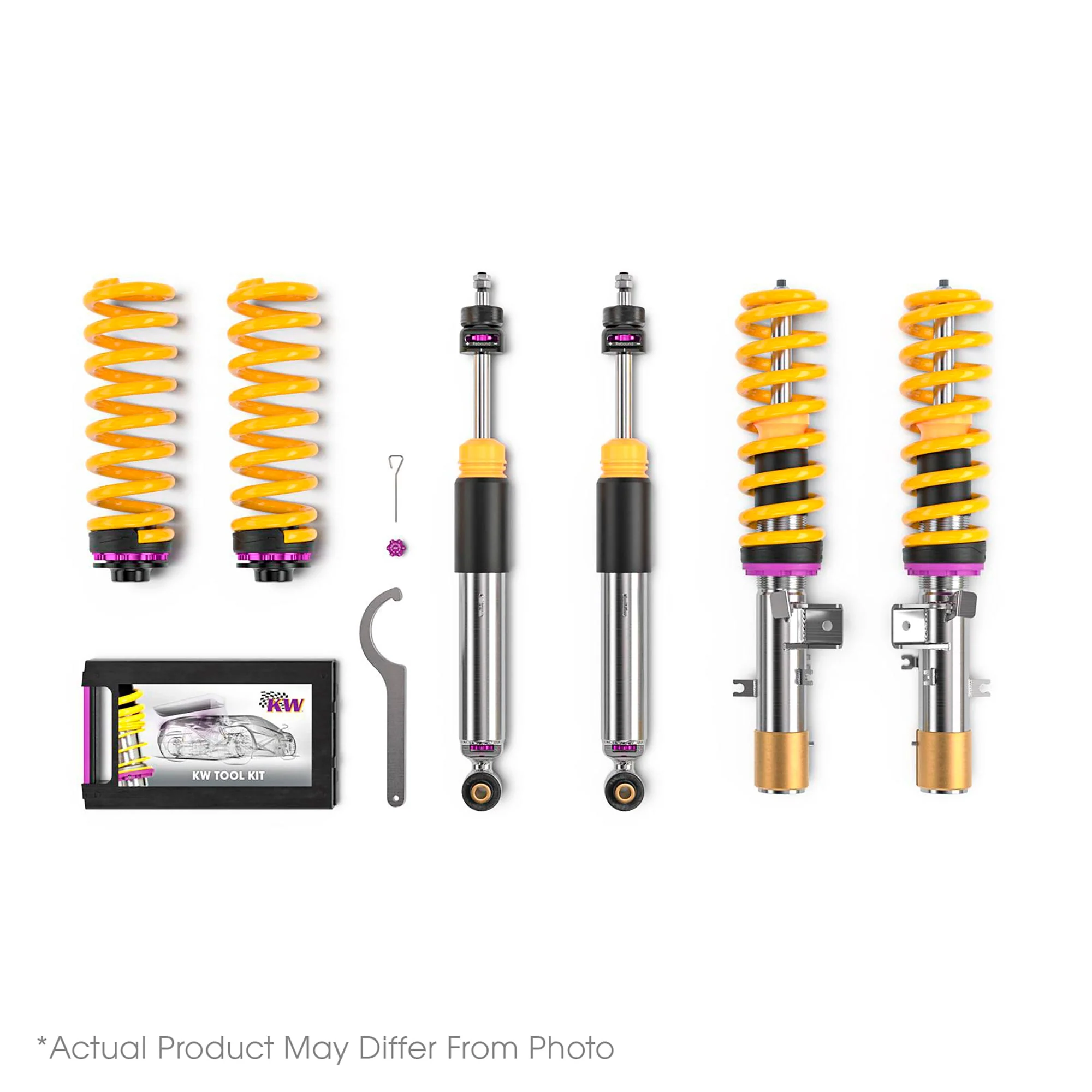 KW Suspensions V3 Leveling Coilover Bundle - VW Golf MK7 & MK8 GTI with electronic dampers