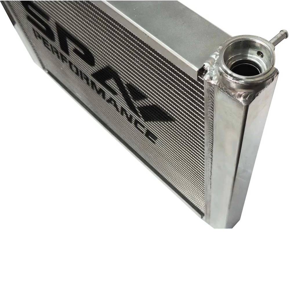 SPA TURBO Lightweight Late Model Radiator - Double Pass - 26.8" x 19.6" + Power Steering Tank Firewall Mount (Right Inlet) - Black Cap - Image 11