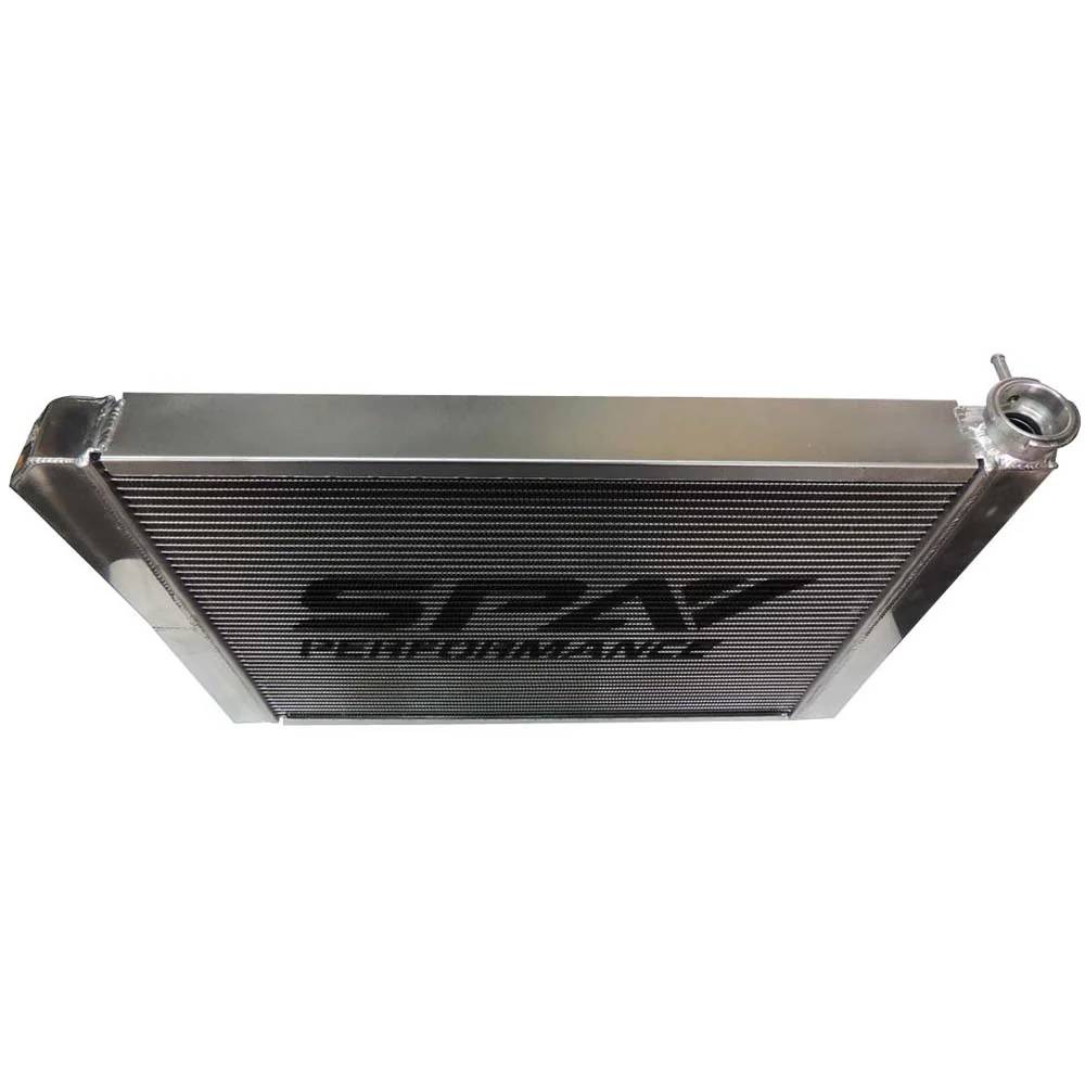 SPA TURBO Lightweight Late Model Radiator - Double Pass - 26.8" x 19.6" + Power Steering Tank Firewall Mount (Right Inlet) - Black Cap - Image 13