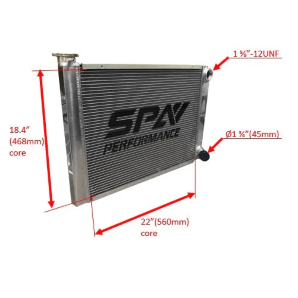 SPA TURBO Lightweight Late Model Radiator - Double Pass - 26.8" x 19.6" + Power Steering Tank Firewall Mount (Right Inlet) - Black Cap - Image 18