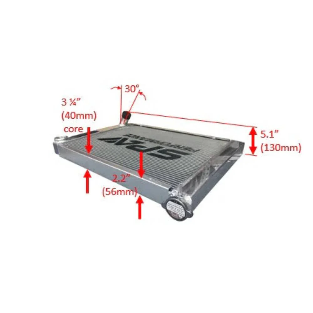 SPA TURBO Lightweight Late Model Radiator - Double Pass - 26.8" x 19.6" + Power Steering Tank Firewall Mount (Right Inlet) - Black Cap - Image 19