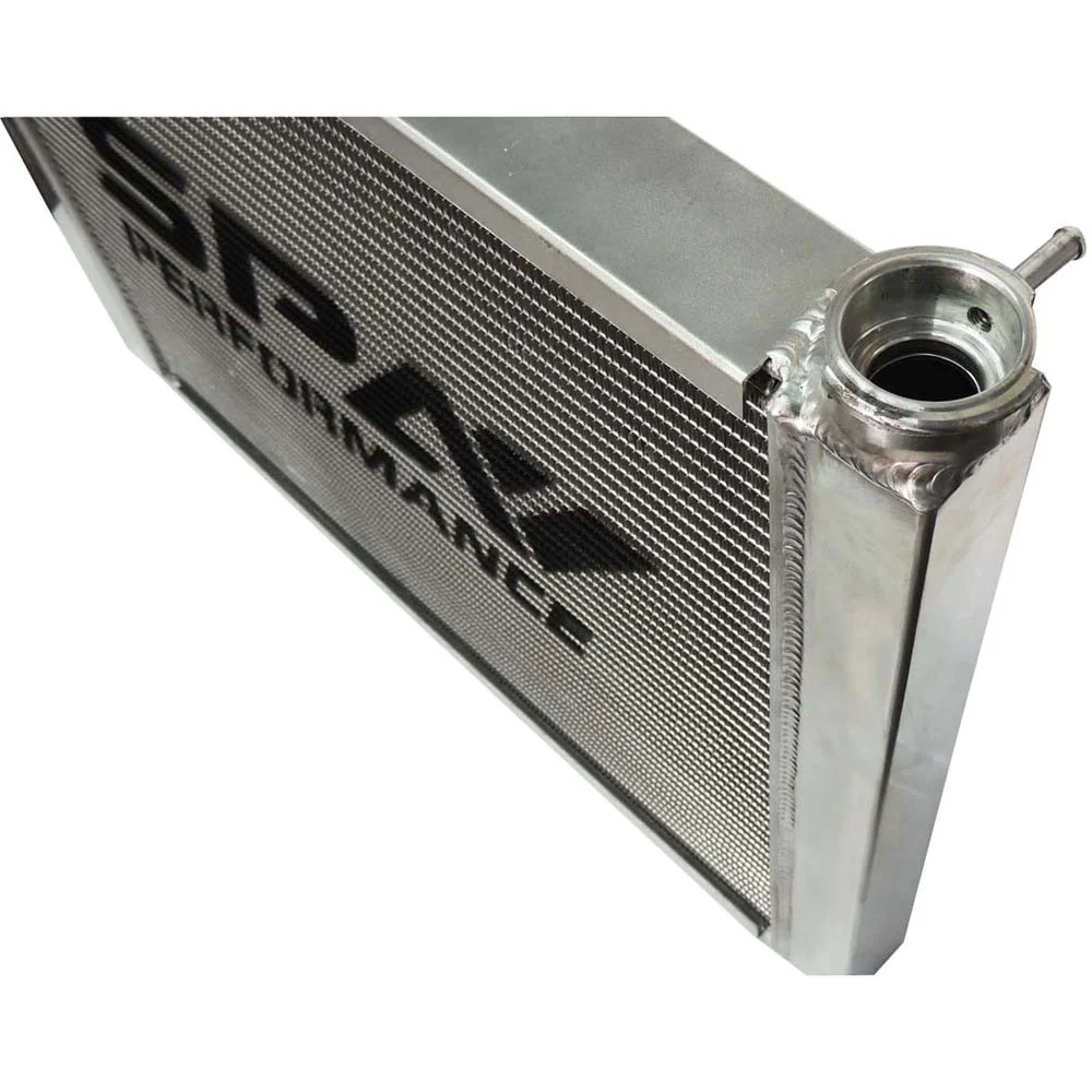 SPA TURBO Lightweight Late Model Radiator - Double Pass - 26.8" x 19.6" + Power Steering Tank Firewall Mount (Right Inlet) - Blue Cap - Image 11