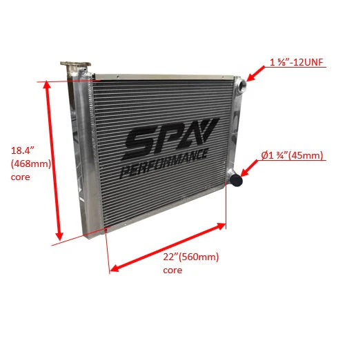SPA TURBO Lightweight Late Model Radiator - Double Pass - 26.8" x 19.6" + Remote Fill Tank - Blue Cap - Image 19