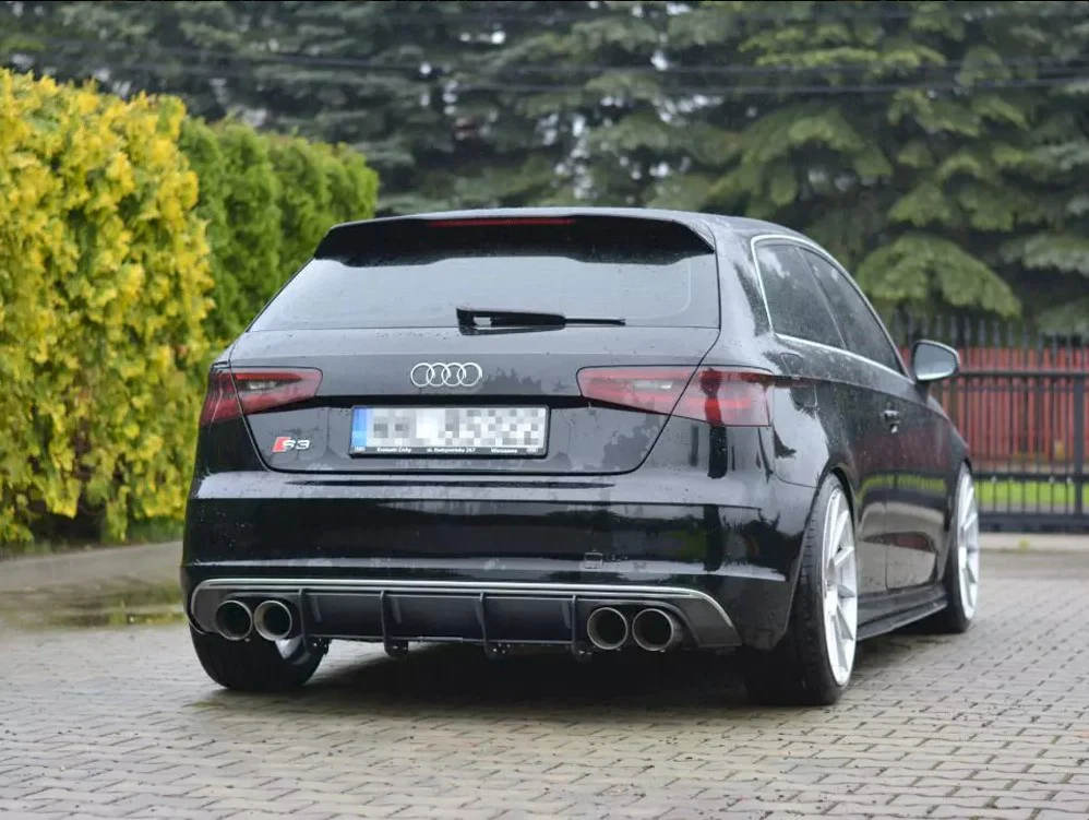 Maxton Design Audi A3/S3 S-Line 8V Hatchback/Sportback Rear Diffuser (Satin Black) - CLEARANCE