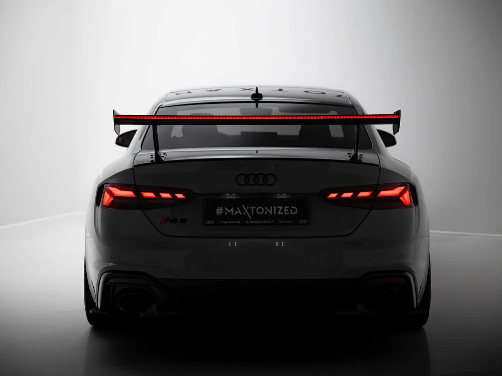Maxton Design Carbon Spoiler w/ External Brackets Uprights V1 + LED - Audi B9 A5 / S5 / RS5 Coupe - Image 2